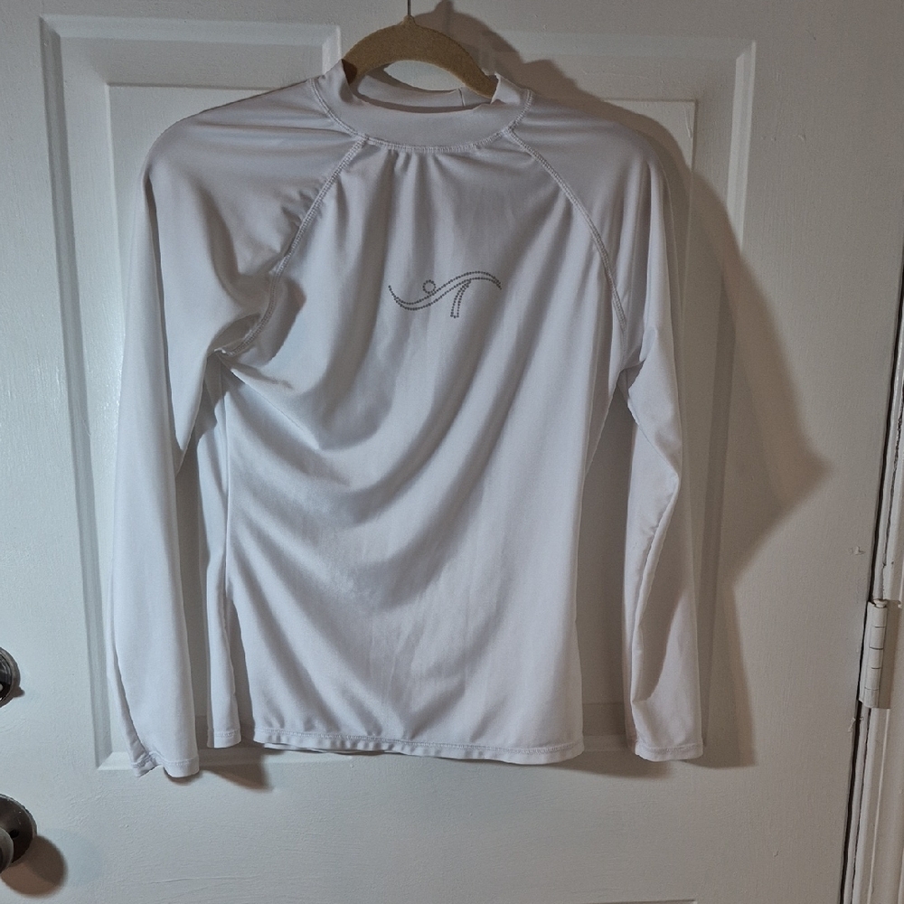 Adoretex White Long Sleeve Swim Shirt Size M